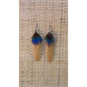 Boucles d'oreilles plume beige