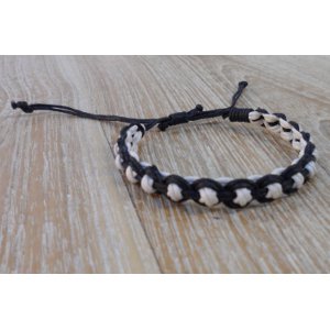 Bracelet  fantaisie Avi noir et blanc