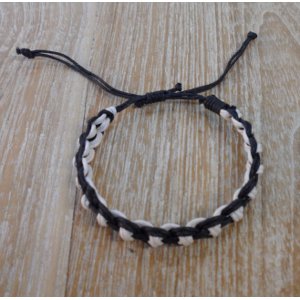 Bracelet  fantaisie Avi noir et blanc