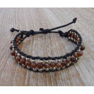 Bracelet  fantaisie perles marron