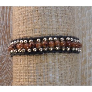 Bracelet  fantaisie perles marron