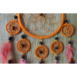 Attrape rêve 5 pendants orange