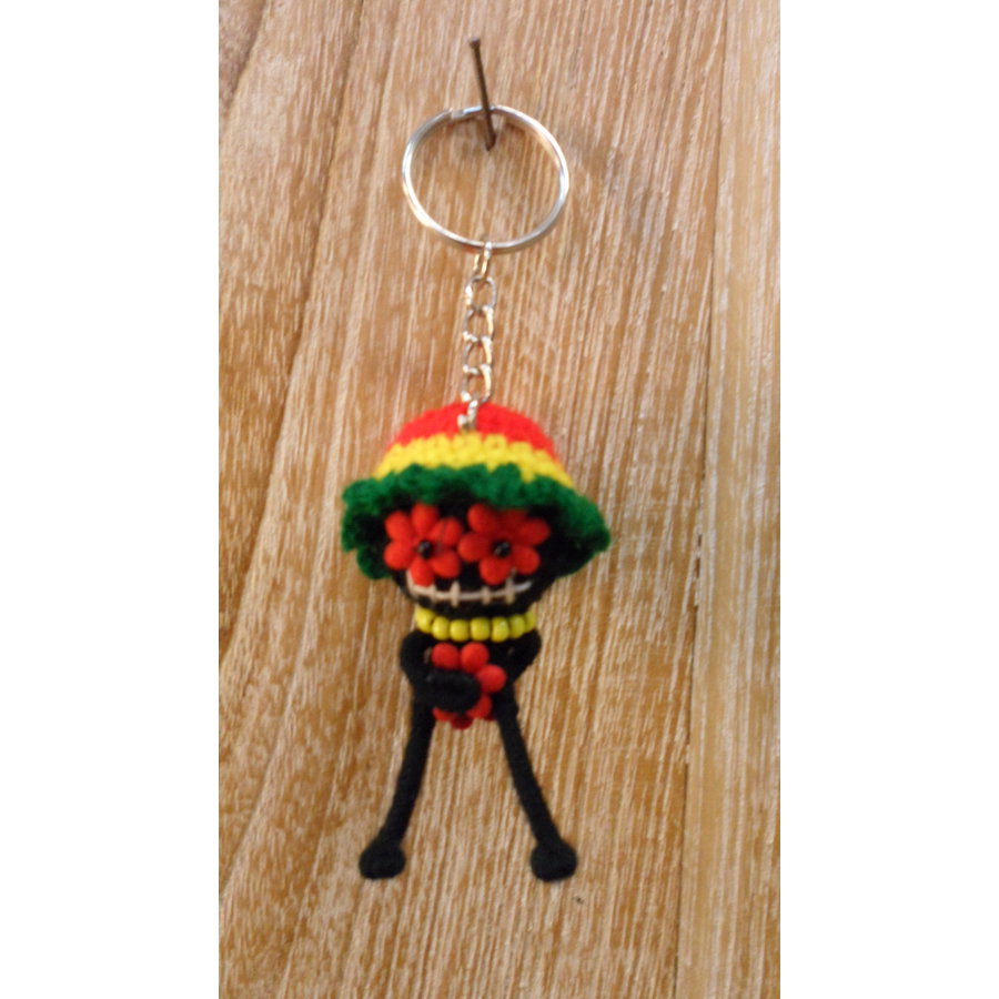 Porte clés rasta power flower