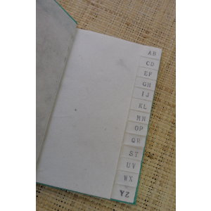 Petit carnet téléphonique vert aqua