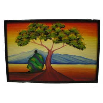 Tableau Afro (62*92) Au pied de l'arbre