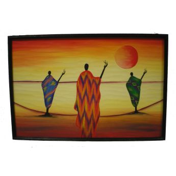 Tableau Afro (62*92) Accueil à l'aurore