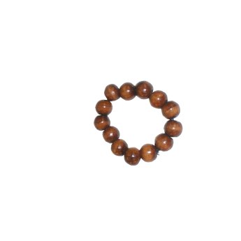 Bracelet grosses perles bois marron