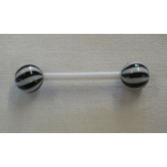 Piercing langue noir et blanc