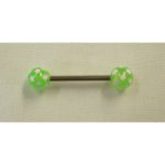 Piercing langue green white star