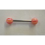 Piercing langue orange et blanc