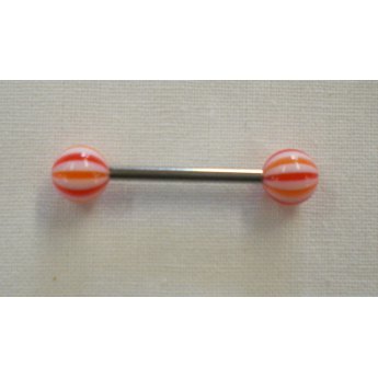 Piercing langue orange et blanc