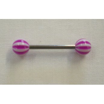 Piercing langue mauve et blanc