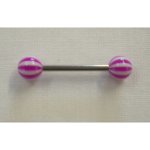 Piercing langue mauve et blanc