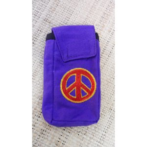 Pochette smartphone peace & love brodé