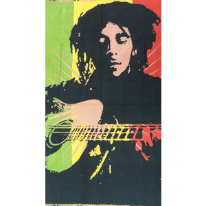 Tenture Bob Marley et sa guitare
