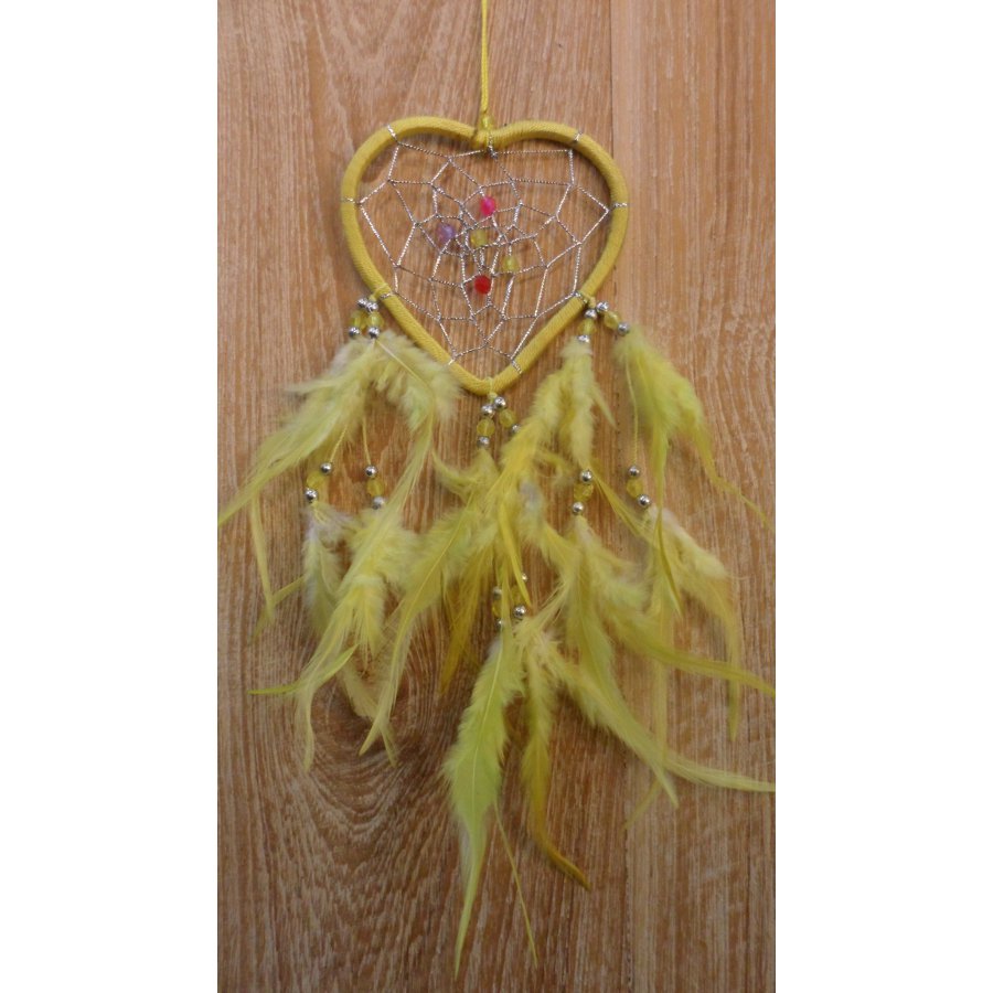 Dreamcatcher 9 coeur jaune