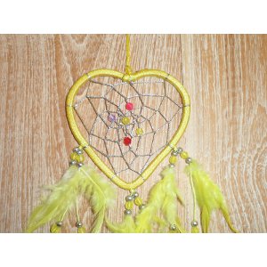 Dreamcatcher 9 coeur jaune