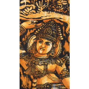 Batik déesse hindoue orange