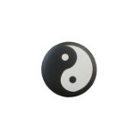 Badge Yin Yang fond noir