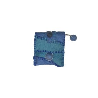 Porte monnaie népali bleu gris