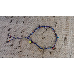 Bracelet de cheville bleu marine sea shell