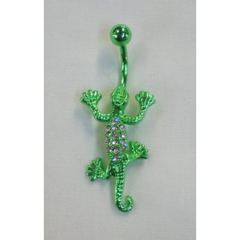 Piercing nombril salamandre verte