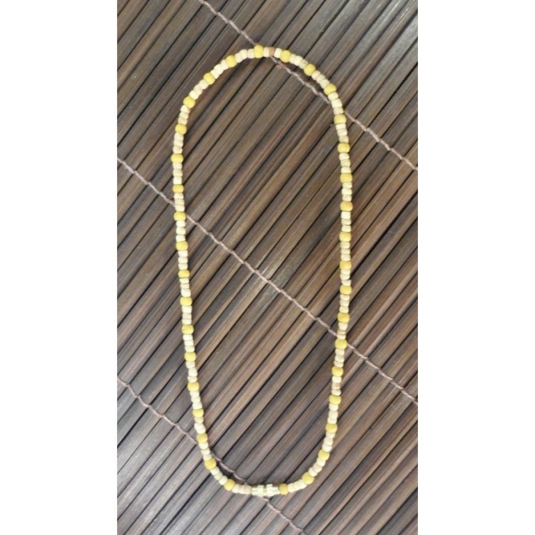 Collier ras de cou beige/jaune