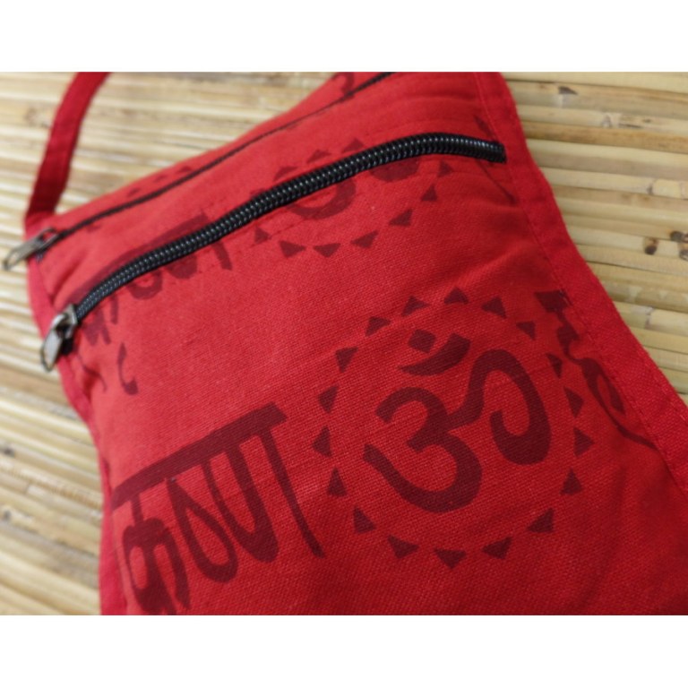 Sac passeport rouge sanscrit Aum