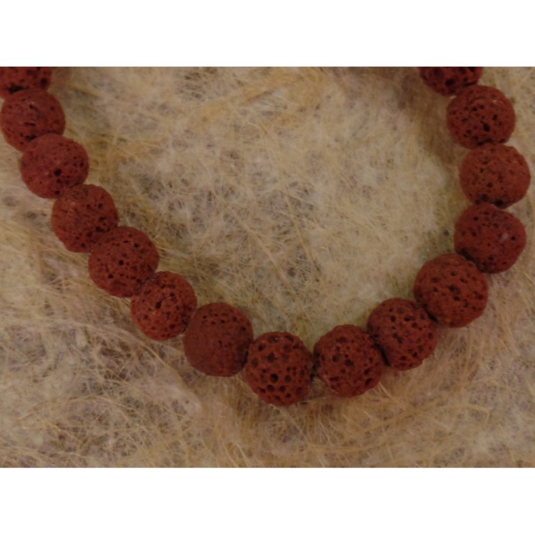 Bracelet mala pierre de lave marron