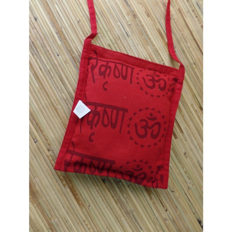 Sac passeport rouge sanscrit Aum