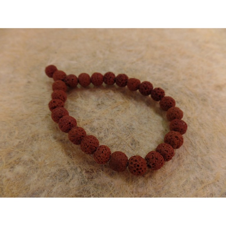 Bracelet mala pierre de lave marron