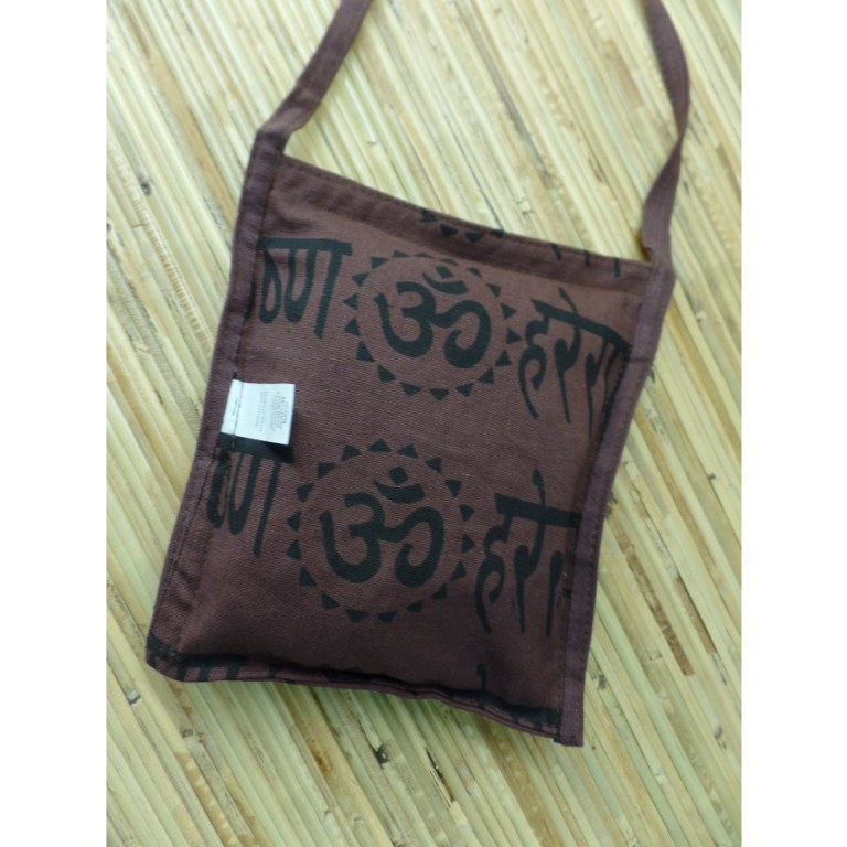 Sac passeport marron sanscrit Aum