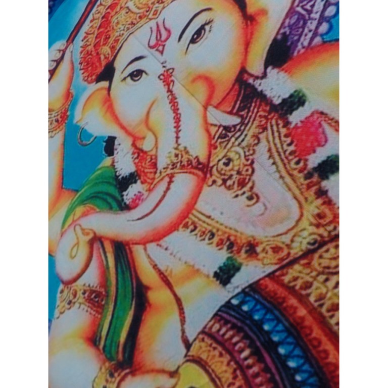 Petite tenture bleue Ganesh et son tambourin