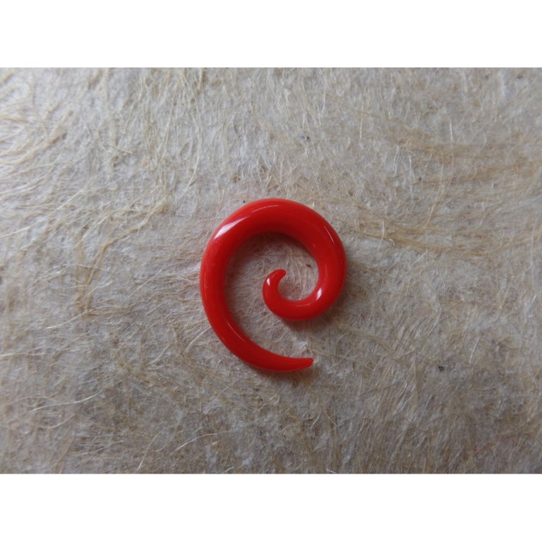 Elargisseur d'oreille spirale rouge