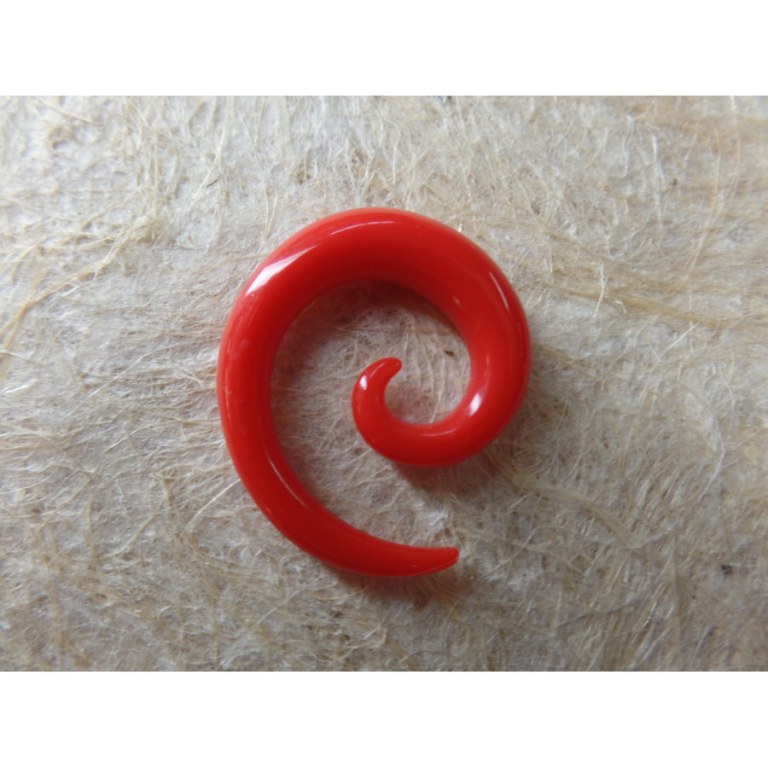 Elargisseur d'oreille spirale rouge