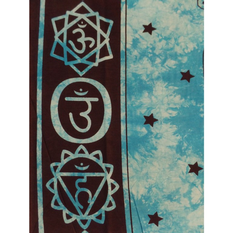 Tenture maxi bleue Bouddha 7 chakras 