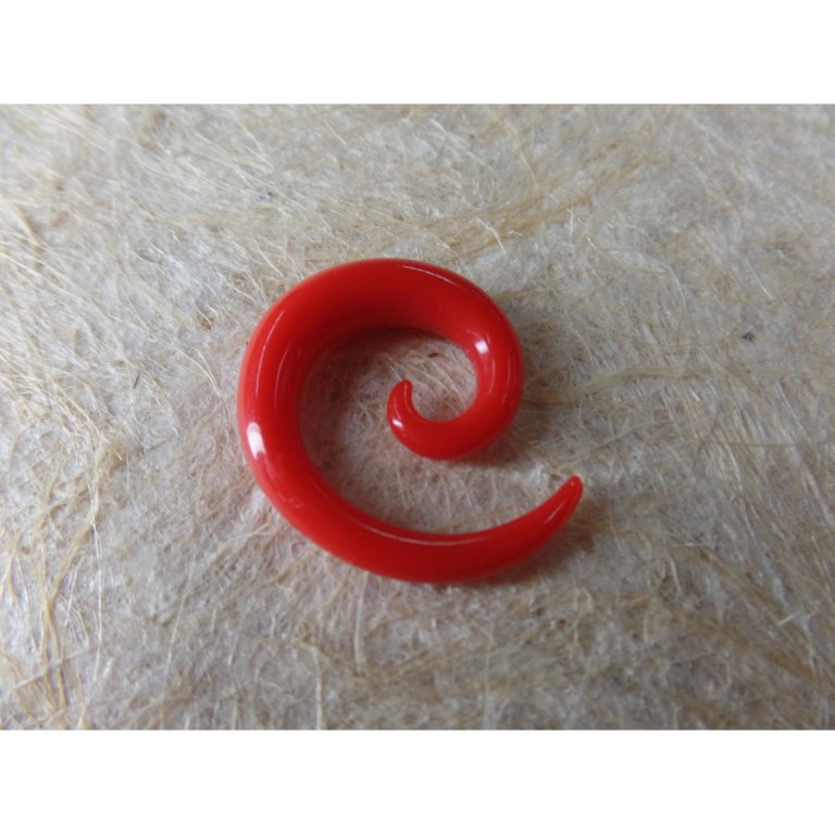 Elargisseur d'oreille spirale rouge