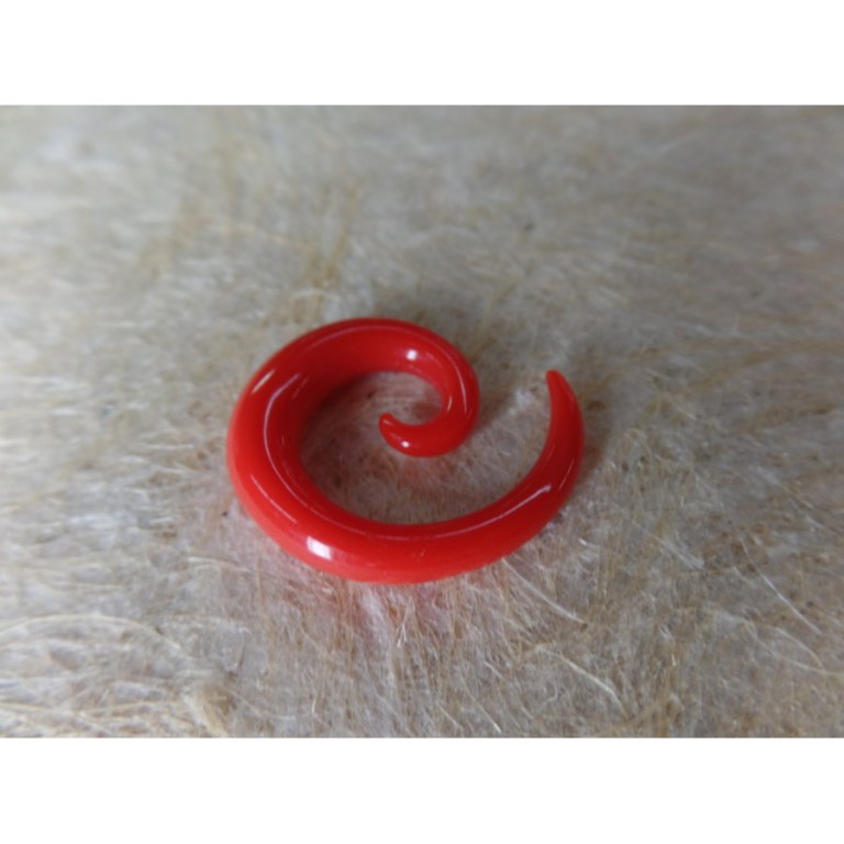 Elargisseur d'oreille spirale rouge