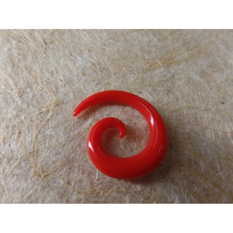 Elargisseur d'oreille spirale rouge