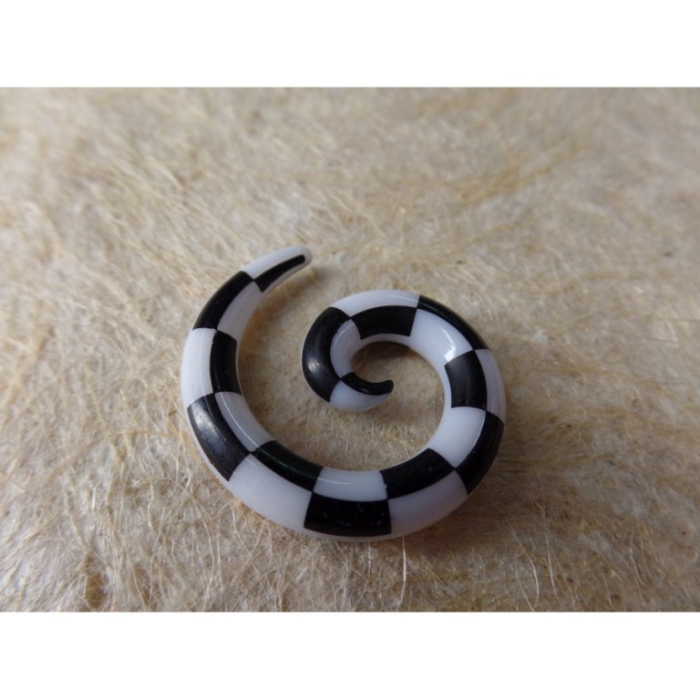 Elargisseur d'oreille damier spirale 