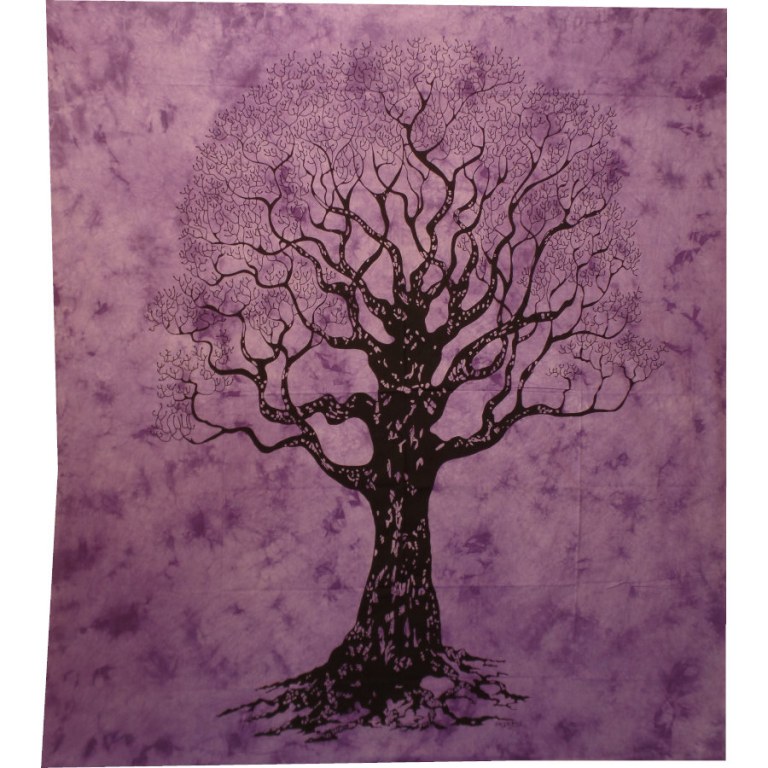 Tenture maxi arbre de vie lilas
