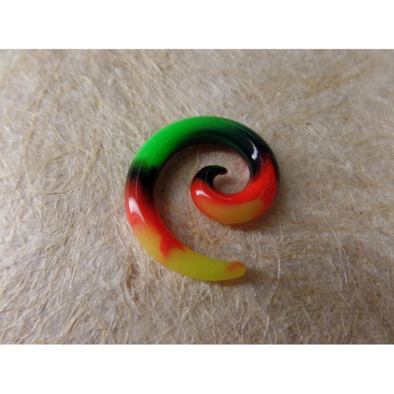 Elargisseur d'oreille spirale rasta