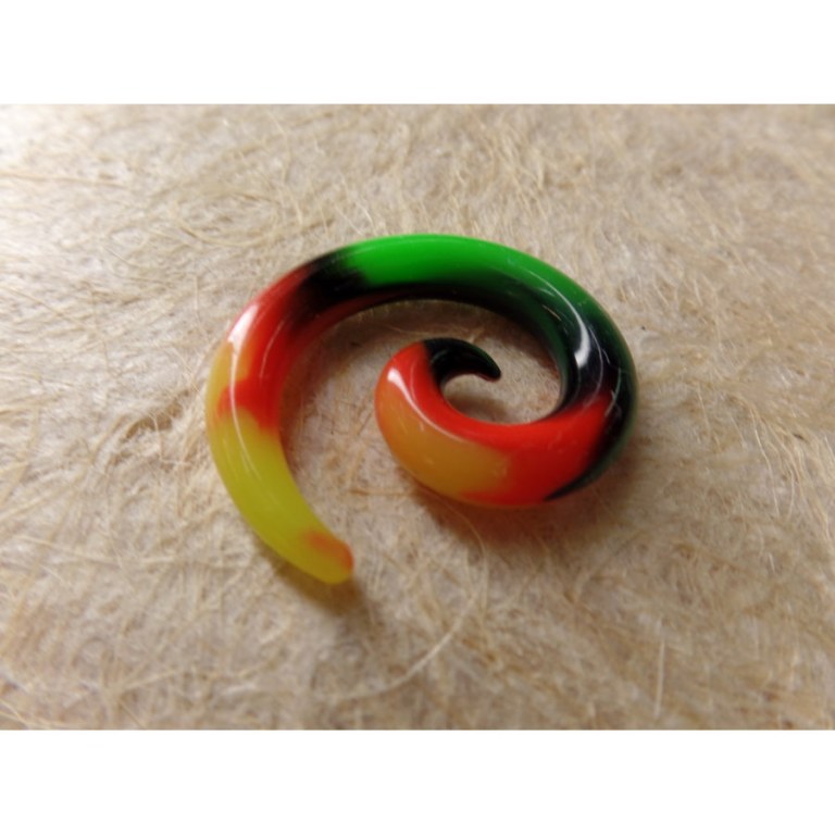 Elargisseur d'oreille spirale rasta