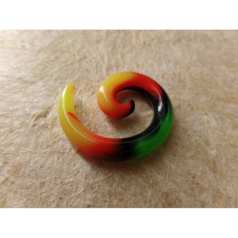 Elargisseur d'oreille spirale rasta