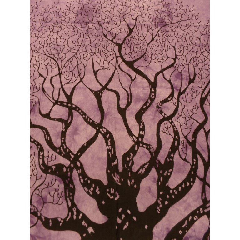 Tenture maxi arbre de vie lilas