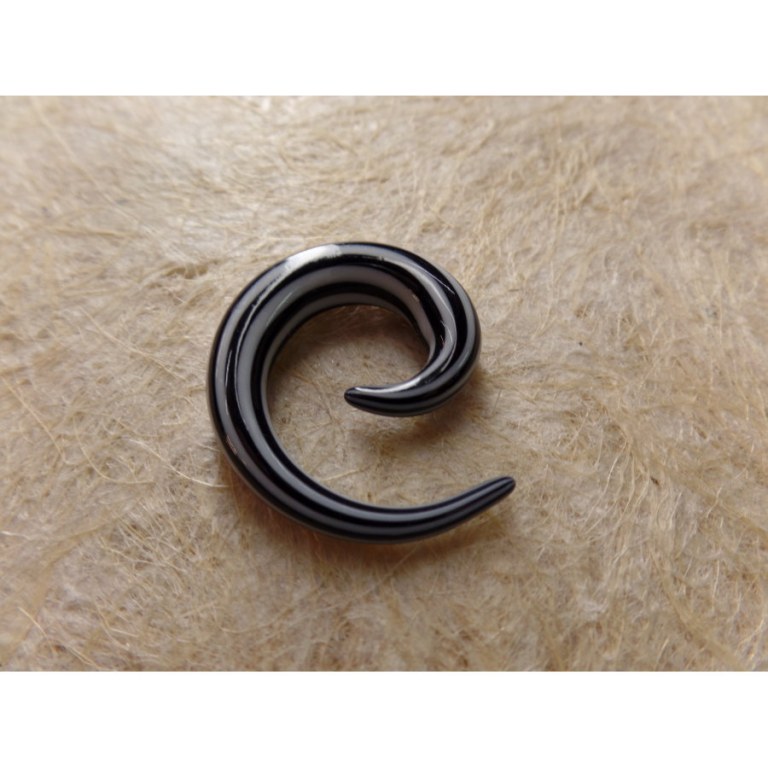 Elargisseur d'oreille noir/blanc spirale 