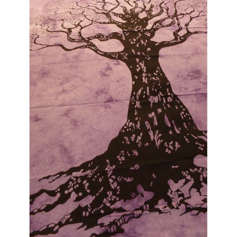 Tenture maxi arbre de vie lilas