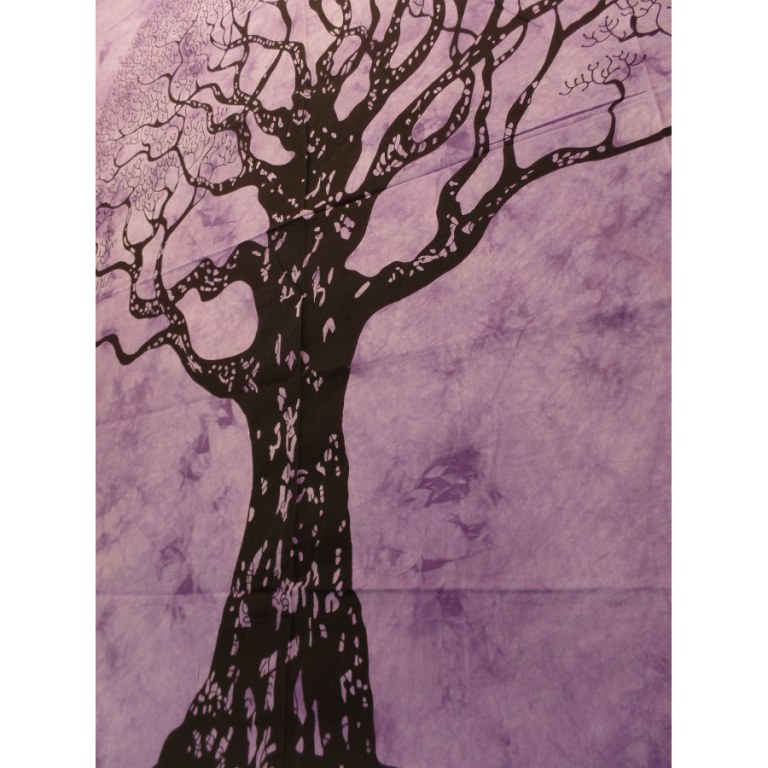 Tenture maxi arbre de vie lilas
