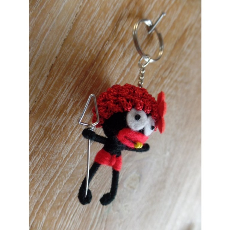 Porte clés l'Afro aux cheveux rouges