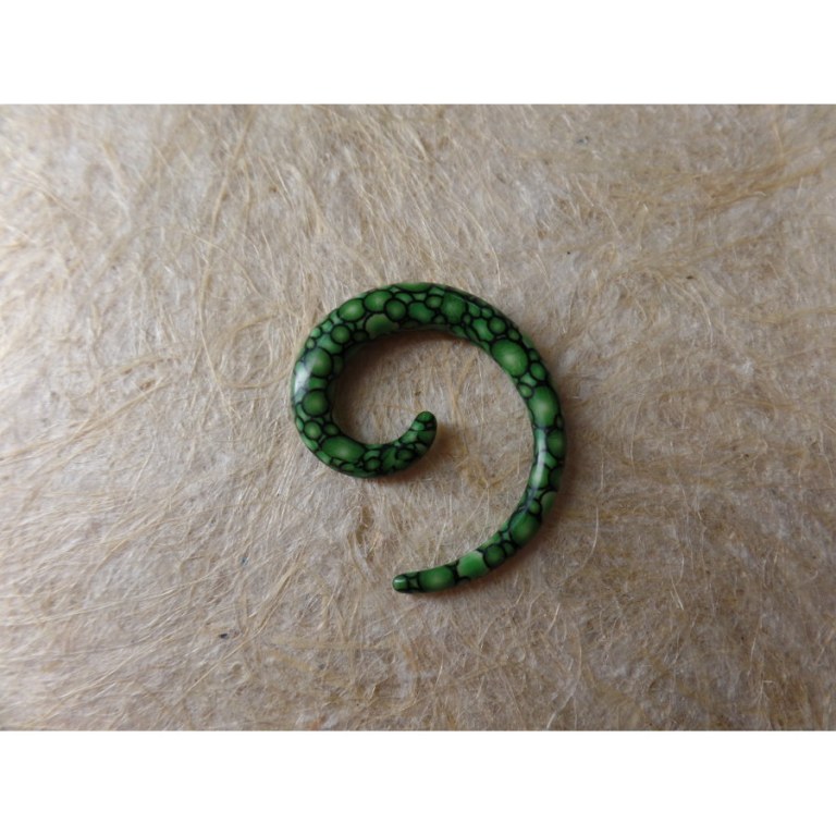 Elargisseur d'oreille vert spirale 